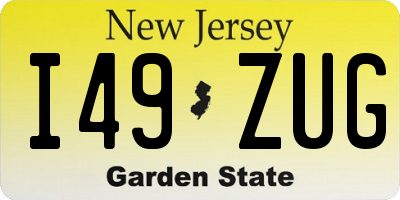 NJ license plate I49ZUG