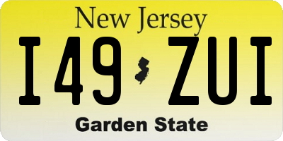 NJ license plate I49ZUI