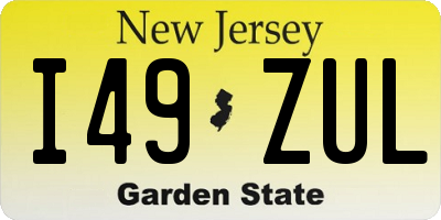 NJ license plate I49ZUL