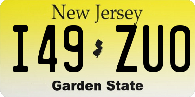 NJ license plate I49ZUO