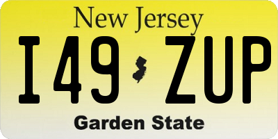 NJ license plate I49ZUP