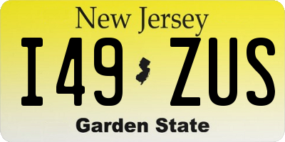 NJ license plate I49ZUS