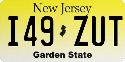 NJ license plate I49ZUT