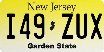 NJ license plate I49ZUX