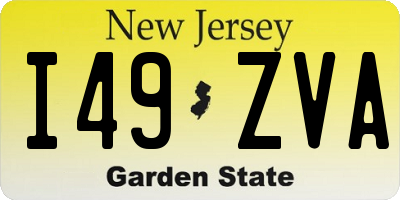 NJ license plate I49ZVA