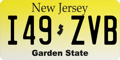 NJ license plate I49ZVB