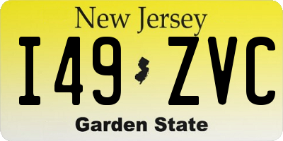 NJ license plate I49ZVC