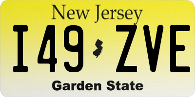 NJ license plate I49ZVE