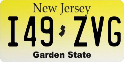 NJ license plate I49ZVG