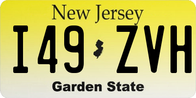 NJ license plate I49ZVH