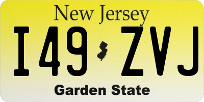 NJ license plate I49ZVJ