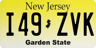 NJ license plate I49ZVK