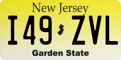 NJ license plate I49ZVL