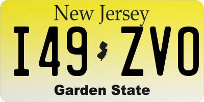 NJ license plate I49ZVO