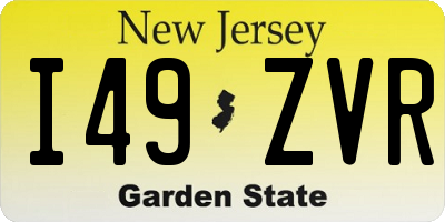 NJ license plate I49ZVR