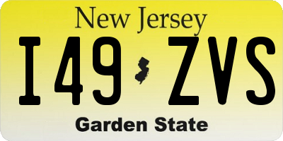 NJ license plate I49ZVS