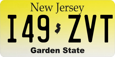 NJ license plate I49ZVT
