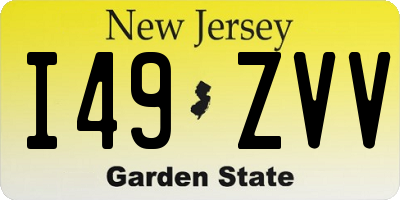 NJ license plate I49ZVV