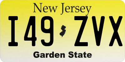 NJ license plate I49ZVX