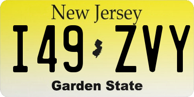 NJ license plate I49ZVY