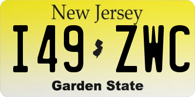 NJ license plate I49ZWC