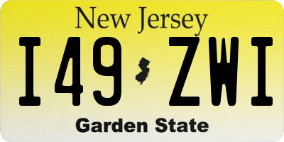 NJ license plate I49ZWI