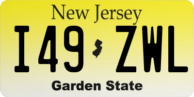 NJ license plate I49ZWL