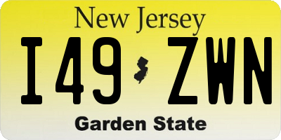 NJ license plate I49ZWN