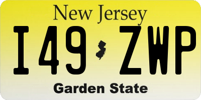 NJ license plate I49ZWP