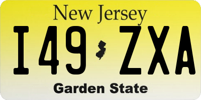 NJ license plate I49ZXA