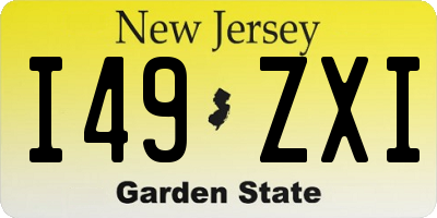 NJ license plate I49ZXI