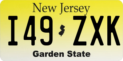 NJ license plate I49ZXK