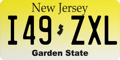 NJ license plate I49ZXL