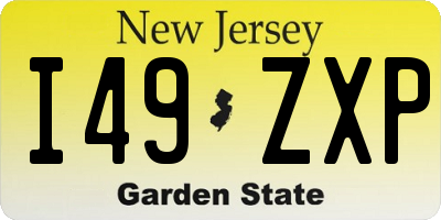 NJ license plate I49ZXP