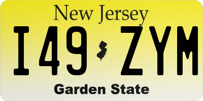 NJ license plate I49ZYM