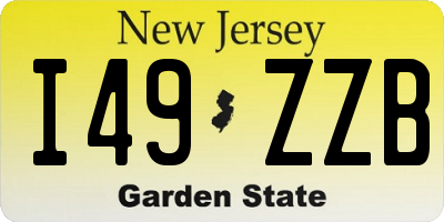 NJ license plate I49ZZB