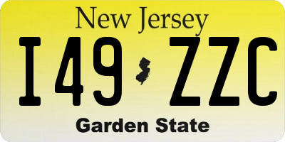 NJ license plate I49ZZC