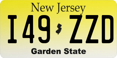NJ license plate I49ZZD