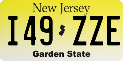 NJ license plate I49ZZE