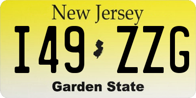 NJ license plate I49ZZG