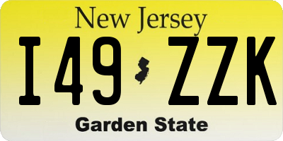 NJ license plate I49ZZK