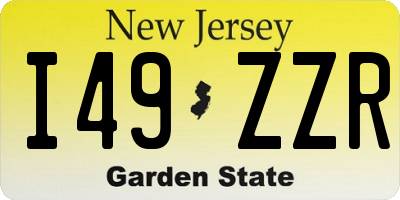 NJ license plate I49ZZR