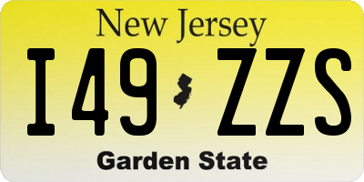 NJ license plate I49ZZS
