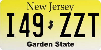 NJ license plate I49ZZT