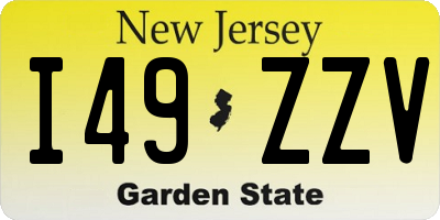NJ license plate I49ZZV