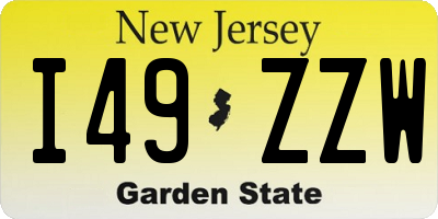 NJ license plate I49ZZW