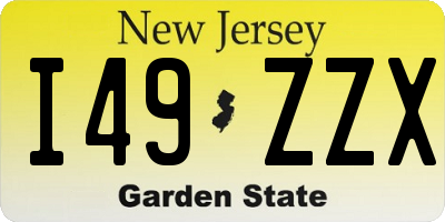 NJ license plate I49ZZX