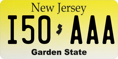 NJ license plate I50AAA