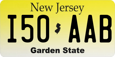 NJ license plate I50AAB