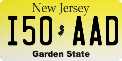 NJ license plate I50AAD
